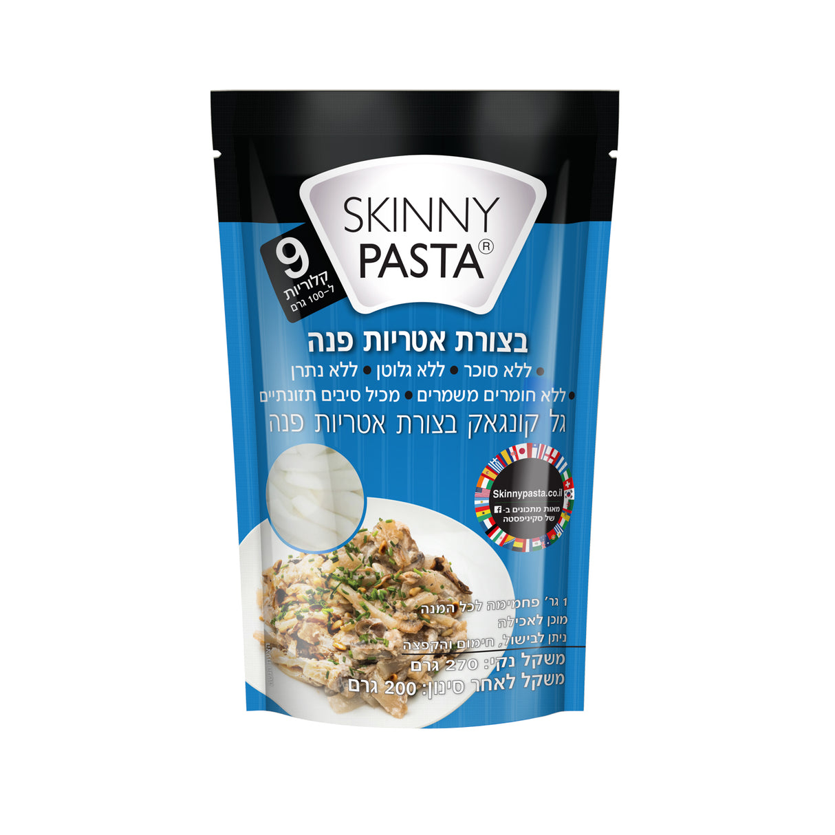 מארז 30 יח' סקיני פסטה קונג'אק בצורת פנה (מחיר ליח' 8.9 ש"ח)