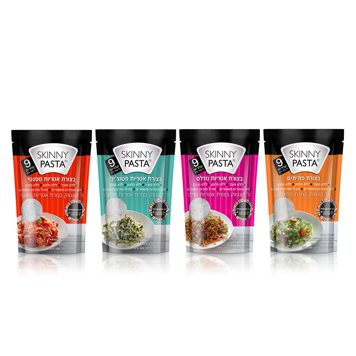מארז 30 יחידות סקיני פסטה קונג'אק מיקס כל הצורות (מחיר ליח' 8.9 ש"ח)