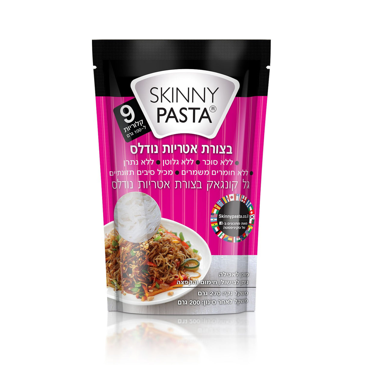 מארז מגה סטאר 120 יח' סקיני פסטה קונג'אק בצורת נודלס (מחיר ליח' 7.9 ש"ח)