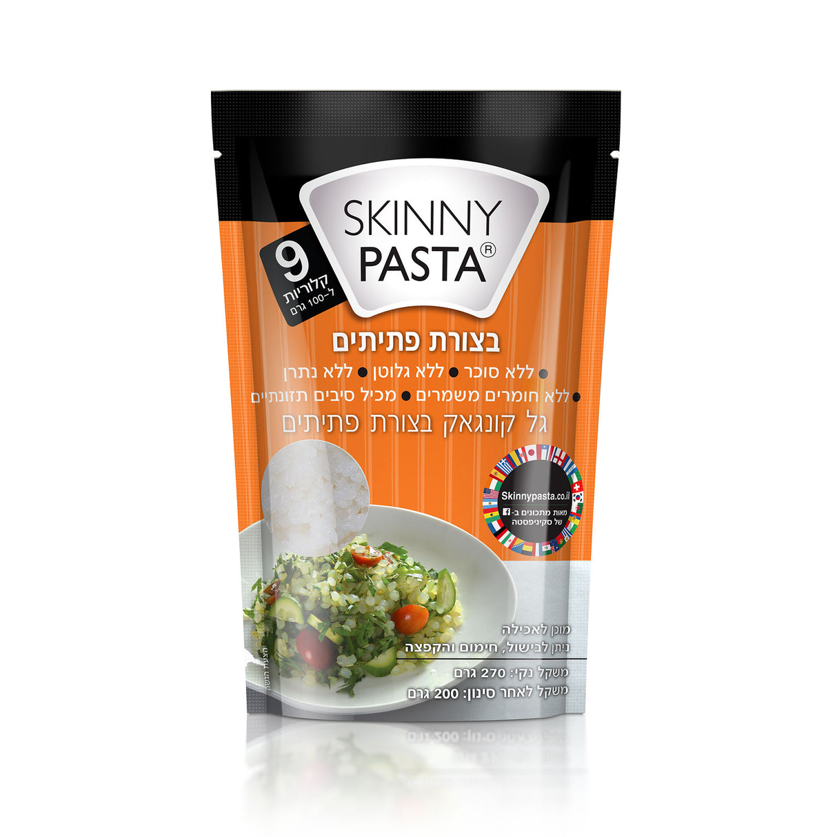 מארז 7 יחידות סקיני פסטה קונג'אק בצורת פתיתים (מחיר ליח' 11.2 ש"ח)