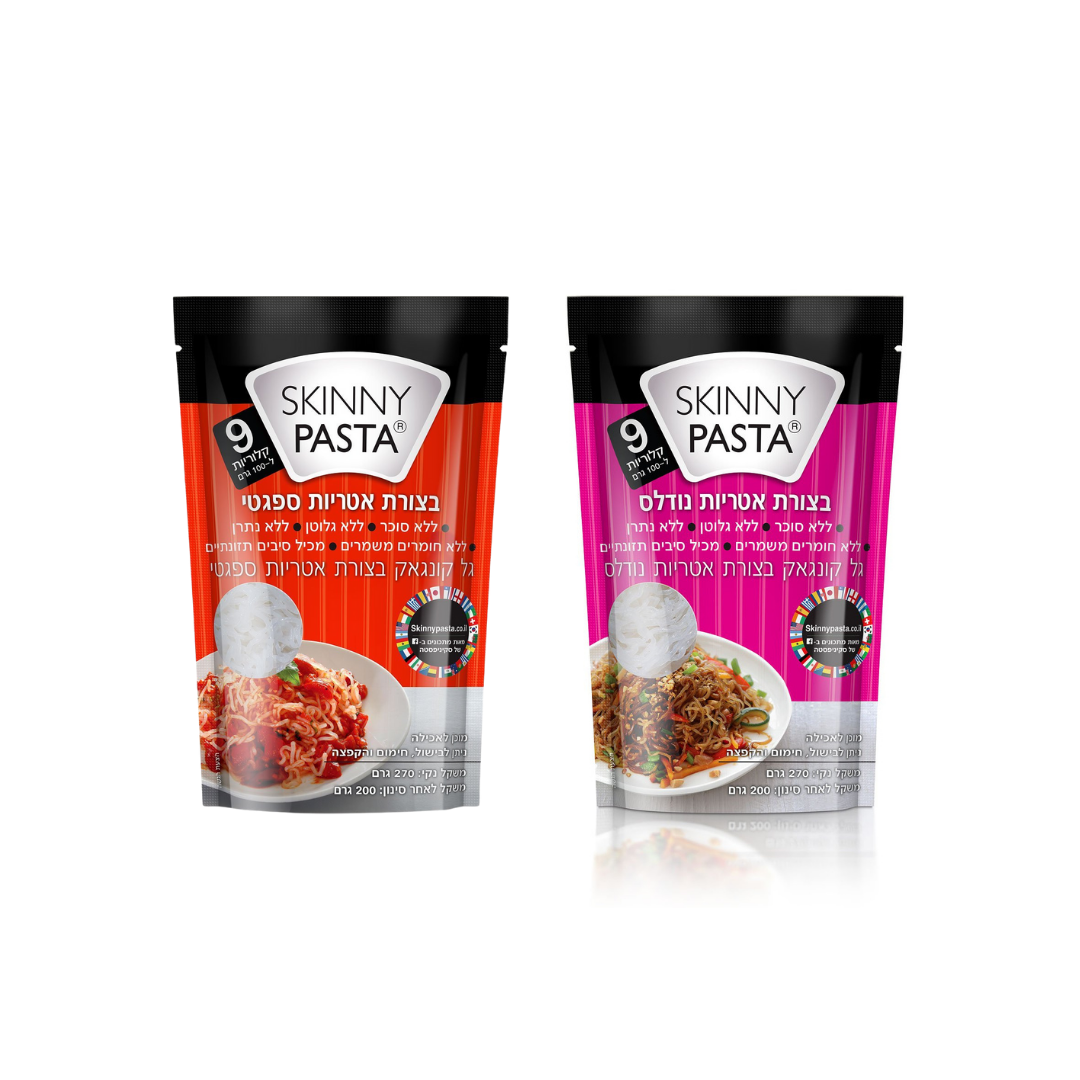 מארז 30 יחידות סקיני פסטה קונג'אק נודלס וספגטי (מחיר ליח' 8.9 ש"ח)