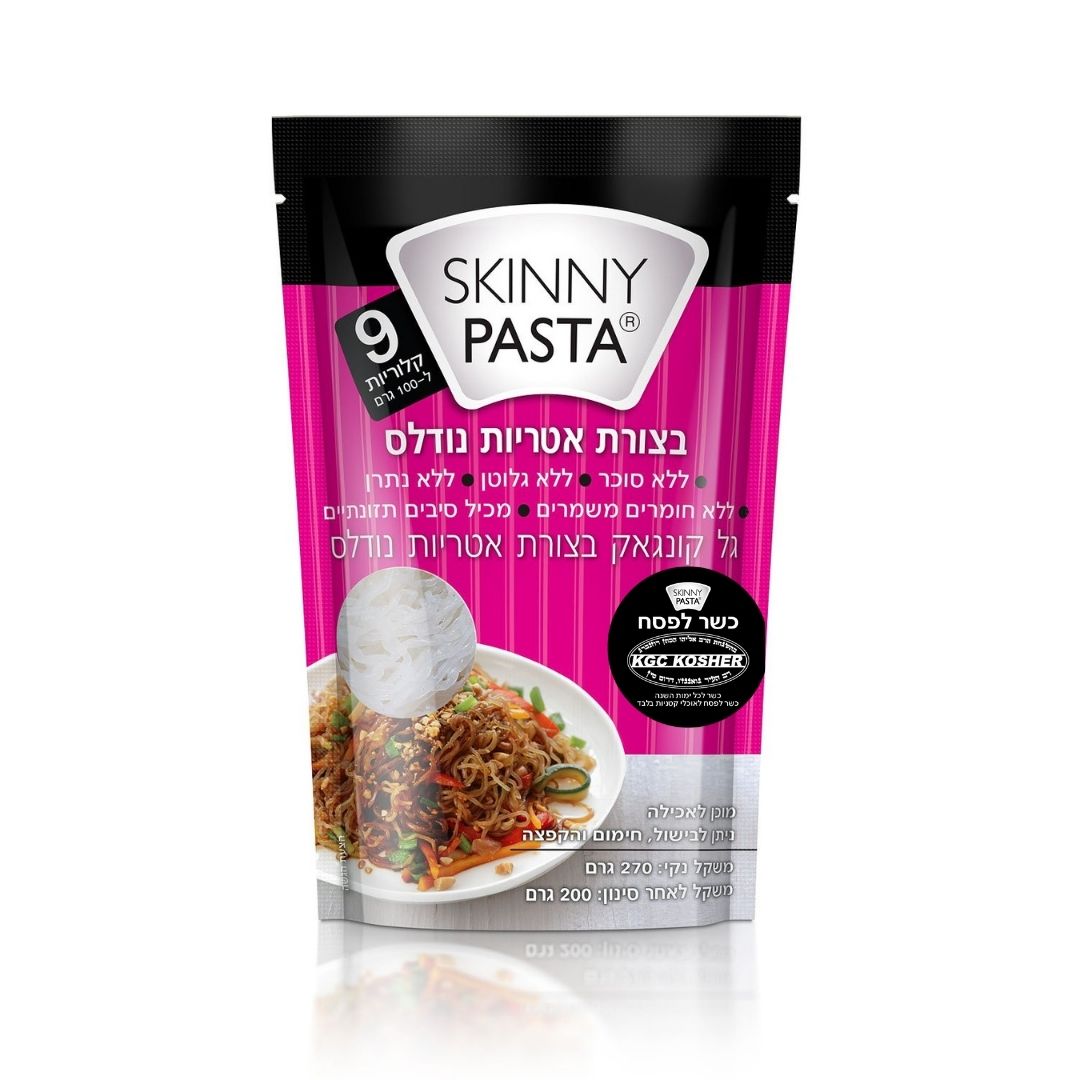 מארז 30 יח' סקיני פסטה קונג'אק בצורת נודלס כשר לפסח (מחיר ליח' 8.9 ש"ח)