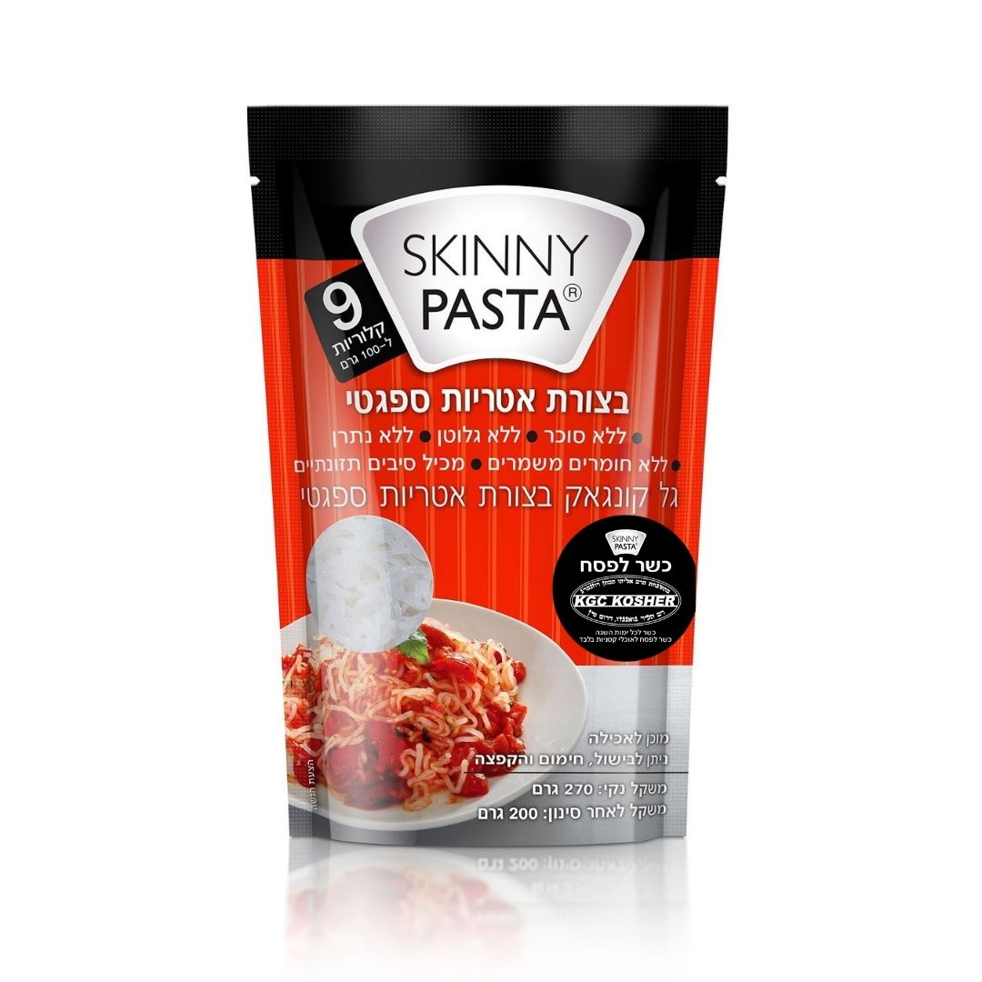 מארז 30 יח' סקיני פסטה קונג'אק בצורת ספגטי כשר לפסח (מחיר ליח' 8.9 ש"ח)